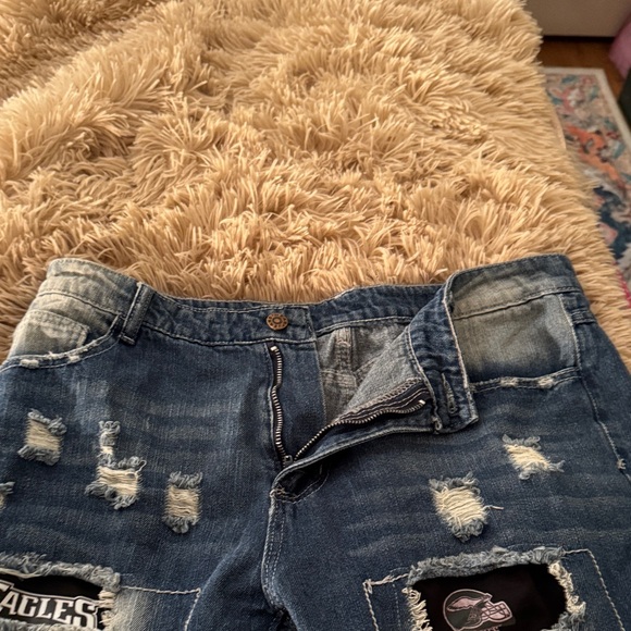 Distressed Blue Boot Cut Jeans - Picture 2 of 6